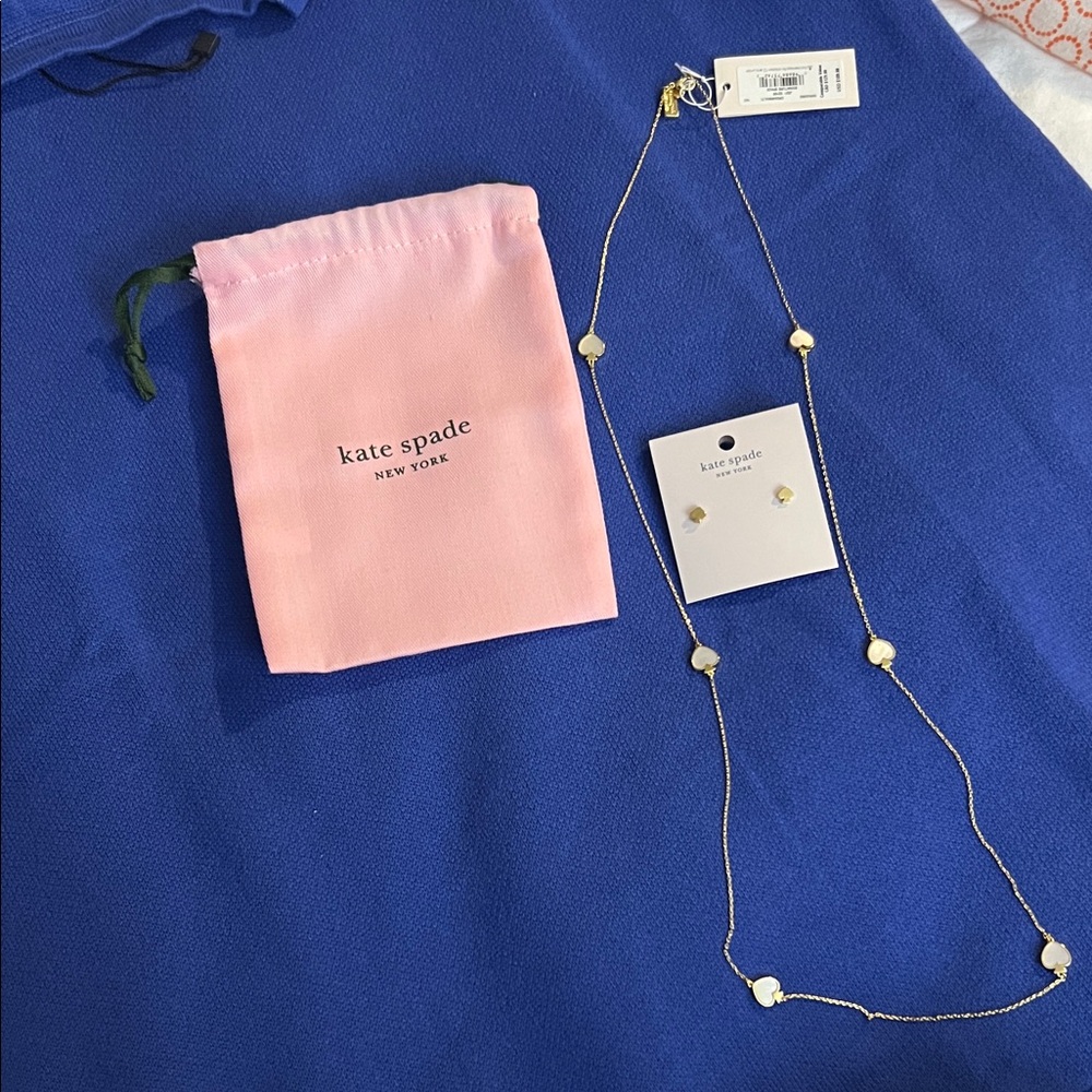 Kate Spade Gold Jewelry Set with Necklace and Earrings